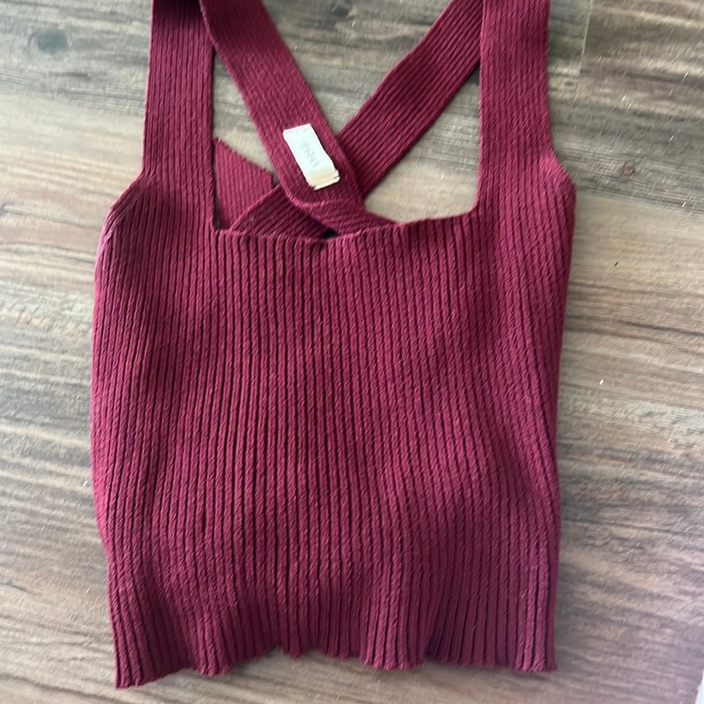 cute maroon tie top